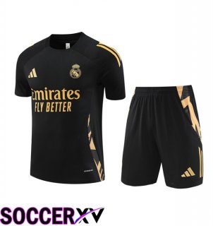 Real Madrid kit Training T Shirt + Shorts Black 2024/2025