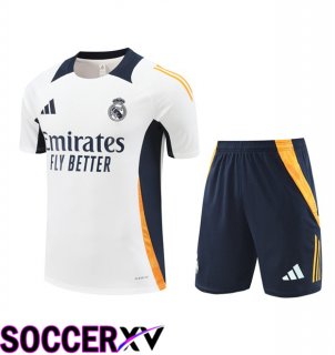 Real Madrid kit Training T Shirt + Shorts White 2024/2025