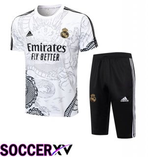 Real Madrid kit Training T Shirt + Shorts White 2024/2025