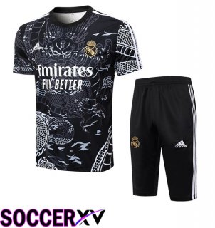 Real Madrid kit Training T Shirt + Shorts Black 2024/2025