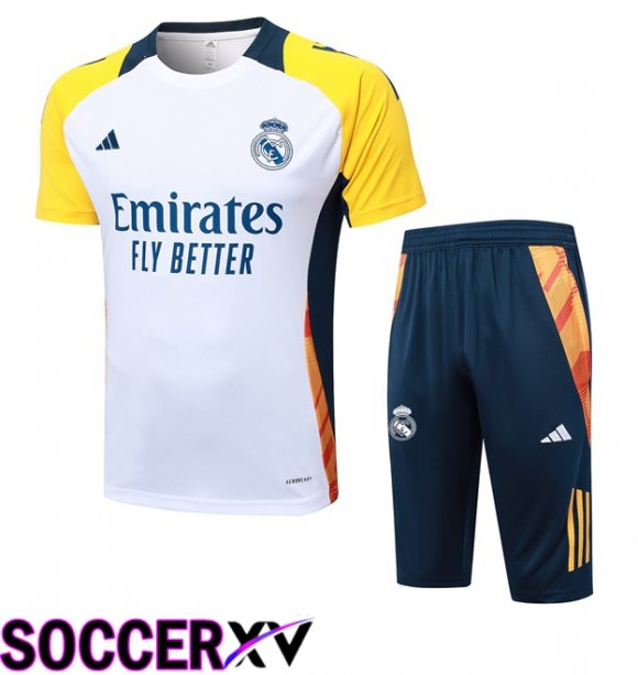 Real Madrid kit Training T Shirt + Shorts White 2024/2025