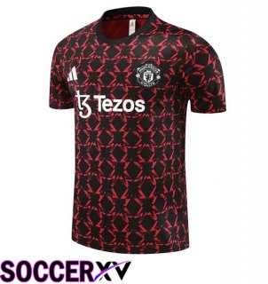 Manchester United Training T Shirt Black Red 2024/2025