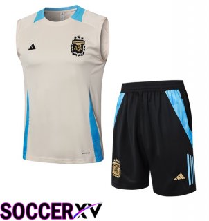 Argentina Soccer Vest + Shorts Yellow 2024/2025