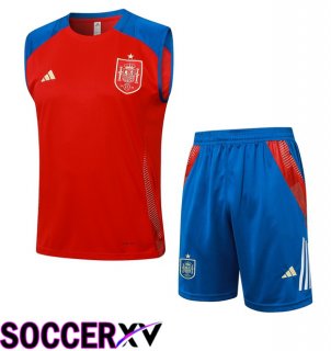 Spain Soccer Vest + Shorts Red 2024/2025