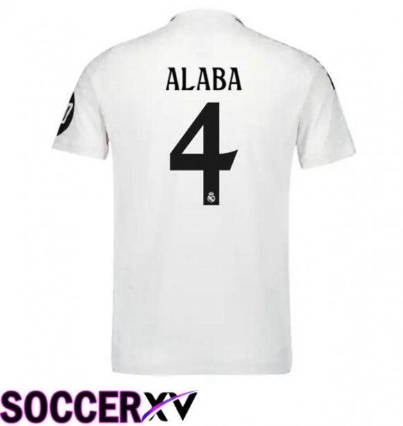 Real Madrid (Alaba 4) Home Soccer Jersey White 2024/2025