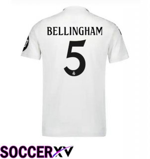 Real Madrid (Bellingham 5) Home Soccer Jersey White 2024/2025