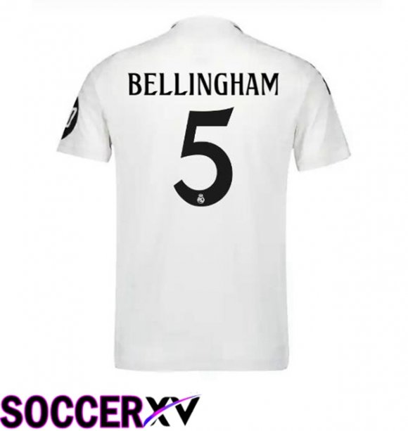 Real Madrid (Bellingham 5) Home Soccer Jersey White 2024/2025