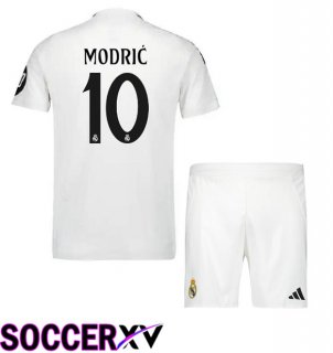 Real Madrid (Modrić 10) Kids Home Soccer Jersey White 2024/2025