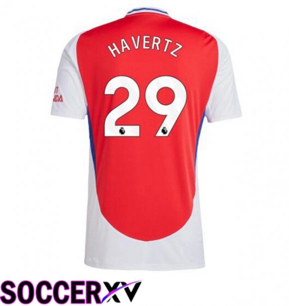 Arsenal (HAVERTZ 29) Home Soccer Jersey Red White 2024/2025