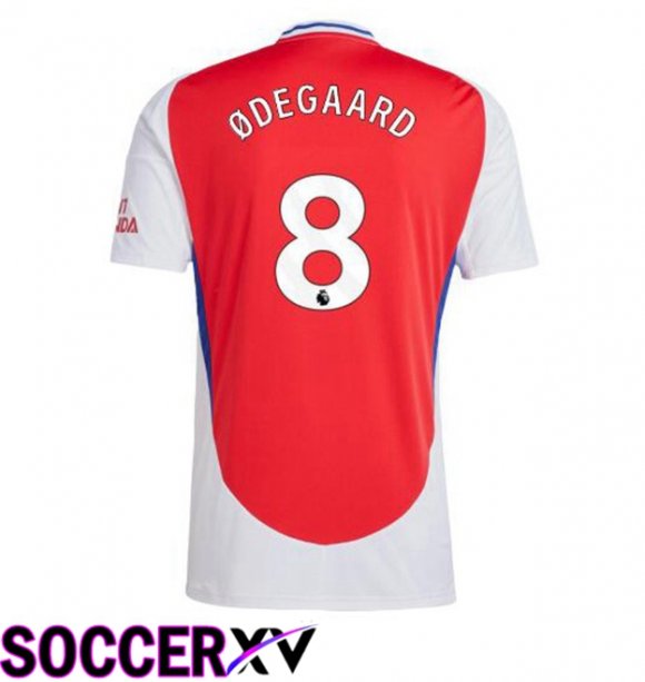 Arsenal (ØDEGAARD 8) Home Soccer Jersey Red White 2024/2025