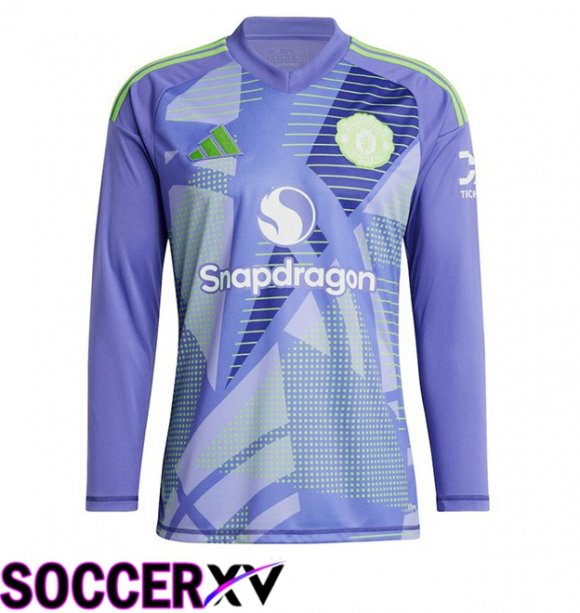 Manchester United Goalkeeper Soccer Jersey Long sleeve Purple 2024/2025