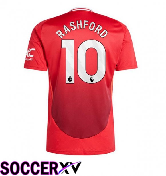 Manchester United (Rashford 10) Home Soccer Jersey Red 2024/2025