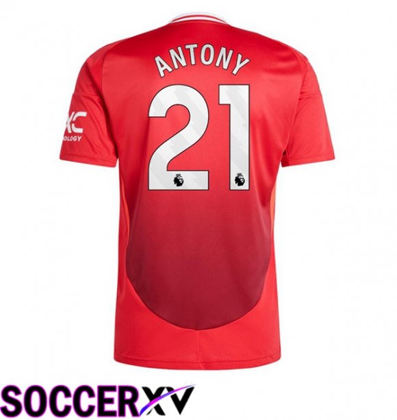 Manchester United (Antony 21) Home Soccer Jersey Red 2024/2025