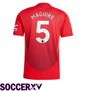 Manchester United (Maguire 5) Home Soccer Jersey Red 2024/2025