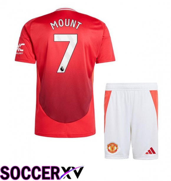 Manchester United (Mount 7) Kids Home Soccer Jersey Red 2024/2025