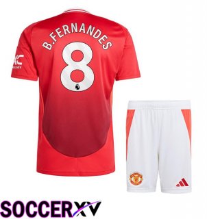 Manchester United (B.Fernandes 8) Kids Home Soccer Jersey Red 2024/2025