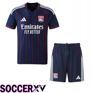 lyon OL Kids Away Soccer Jersey Blue Royal 2025/2026