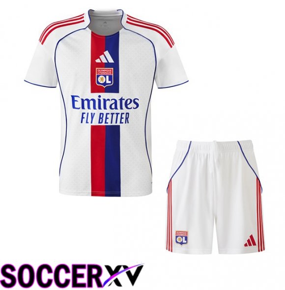lyon OL Kids Home Soccer Jersey White 2025/2026