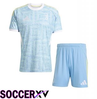 Juventus Kids Away Soccer Jersey Blue White 2025/2026