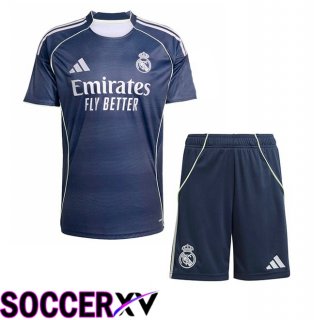 Real Madrid Kids Away Soccer Jersey Blue Royal 2025/2026