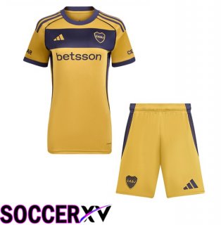 Boca Juniors Kids Away Soccer Jersey Yellow 2025/2026