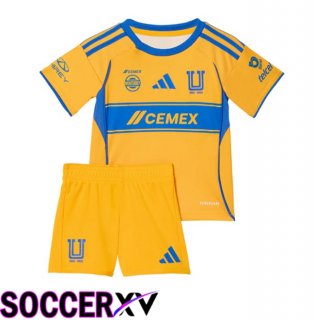 Tigres UANL Kids Home Soccer Jersey Yellow 2025/2026