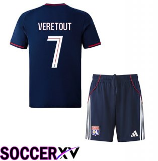 lyon OL (TOLISSO 8) Kids Away Soccer Jersey Blue Royal 2025/2026