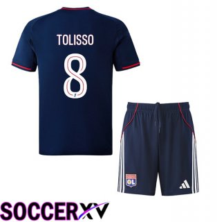 lyon OL (VERETOUT 7) Kids Away Soccer Jersey Blue Royal 2025/2026