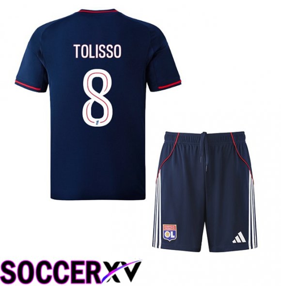 lyon OL (VERETOUT 7) Kids Away Soccer Jersey Blue Royal 2025/2026