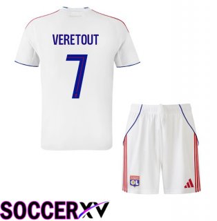 lyon OL (TOLISSO 8) Kids Home Soccer Jersey White 2025/2026