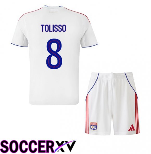 lyon OL (VERETOUT 7) Kids Home Soccer Jersey White 2025/2026