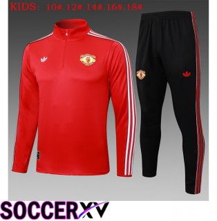 Manchester United Kids kit Training Tracksuit Red 2025/2026