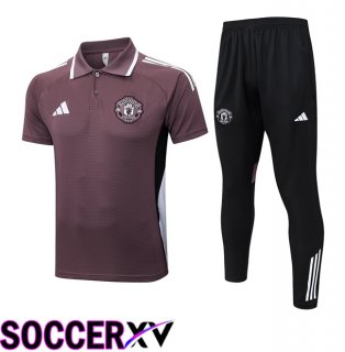 Manchester United Soccer Polo + Training Pants Purple 2025/2026