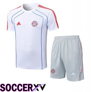 Bayern Munich kit Training T Shirt + Shorts White 2025/2026