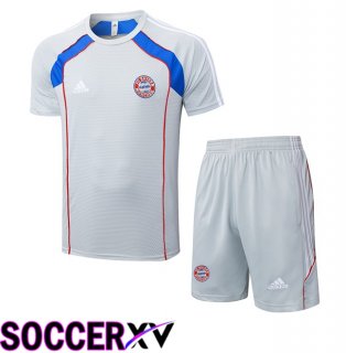 Bayern Munich kit Training T Shirt + Shorts Grey 2025/2026