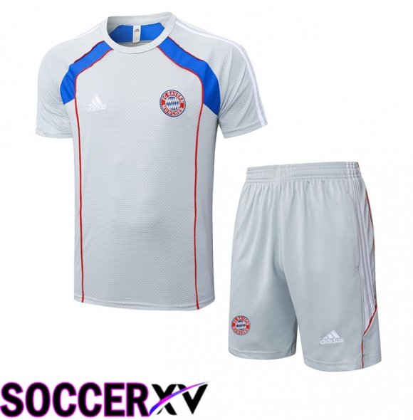 Bayern Munich kit Training T Shirt + Shorts Grey 2025/2026