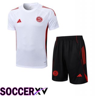 Bayern Munich kit Training T Shirt + Shorts White 2025/2026