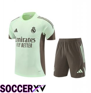 Real Madrid kit Training T Shirt + Shorts Green 2025/2026