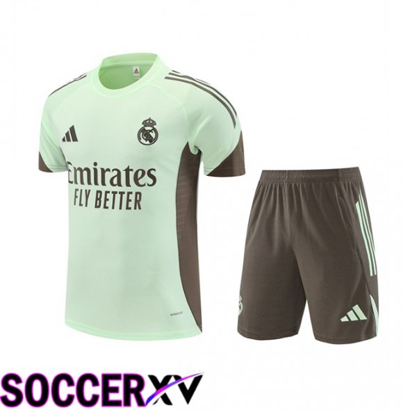 Real Madrid kit Training T Shirt + Shorts Green 2025/2026