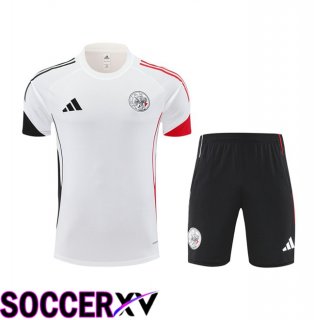 AFC Ajax kit Training T Shirt + Shorts White 2025/2026