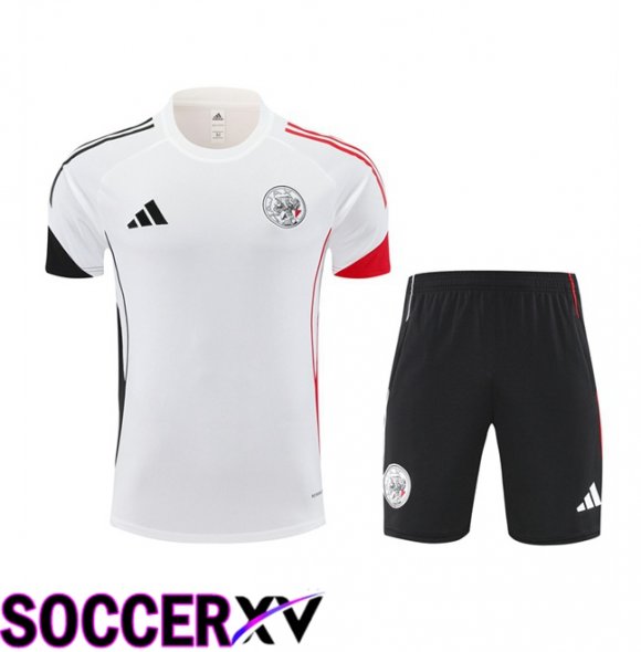 AFC Ajax kit Training T Shirt + Shorts White 2025/2026