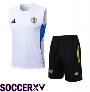Manchester United Gilet Soccer + Shorts White 2025/2026