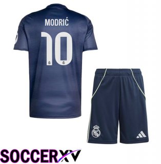 Real Madrid (Modrić 10) Kids Away Soccer Jersey Blue Royal 2025/2026