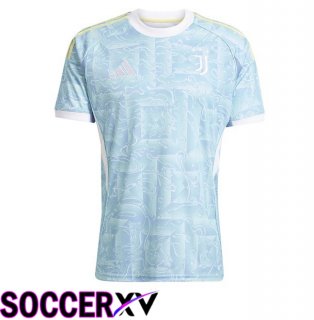 Juventus Away Soccer Jersey Blue White 2025/2026