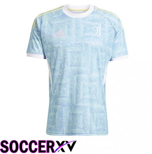 Juventus Away Soccer Jersey Blue White 2025/2026