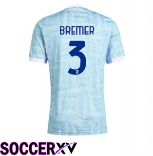 Juventus (BREMER 3) Away Soccer Jersey Blue White 2025/2026
