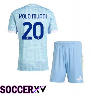Juventus (KOLO MUANI 20) Kids Away Soccer Jersey Blue White 2025/2026