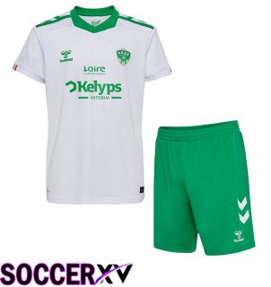 AS St Etienne Kids Away Soccer Jersey White 2024/2025