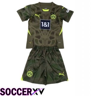 Dortmund Kids Goalkeeper Soccer Jersey Green 2024/2025