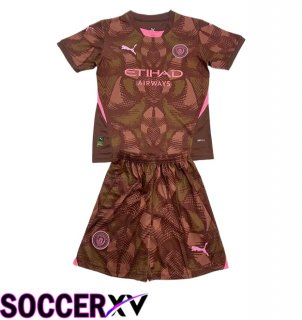 Manchester City Kids Goalkeeper Soccer Jersey Brown 2024/2025